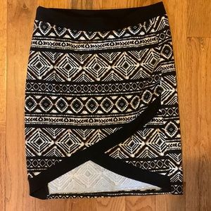 Safari print (above the knee) skirt.